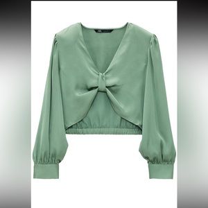 NWT Zara Satin Crop Top